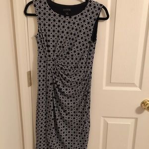 NEW Enfocus Studio Blue and White Ruched Dress